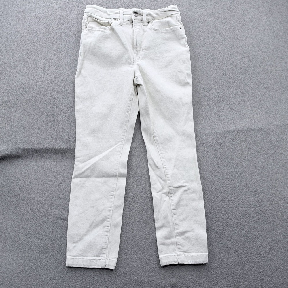 Good American Jeans Womens 2/26 White Mid Rise Skinny Stretch Denim GCVF802PT
